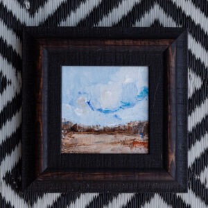 autor: Bozena Kot | "Horyzont spokoju" | 10 x 10 cm | akryl na płótnie oprawiony w drewnianą ramę | 2025 r.