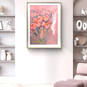 autor: Bożena Kot Kwiaty 04 | 50 x 70 cm | 2024 r. | technika mieszana na beermacie