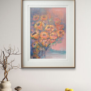 autor: Bożena Kot Kwiaty 05 | 50 x 70 cm | 2024 r. | technika mieszana na beermacie