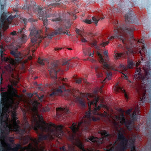 autor: Bożena Kot Kwiaty | 50 x 70 cm | 2024 r. | technika mieszana na beermacie