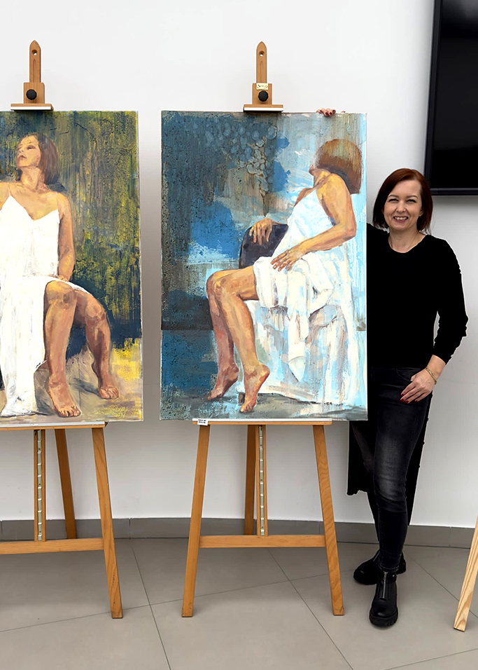 autor: Bozena Kot | obraz "Odciecie 06" Zdjęcie z wystawy w G2A Arena, XII.2023