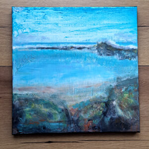 autor: Bożena Kot Przestrzenie 02| 40 x 40 cm | 2025 r. | technika mieszana na płótnie