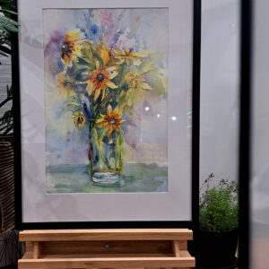 autor: Bozena Kot | „Kwiaty akwarelowe - jeżówki” | 50 x 70 cm | akwarela | 2023r.