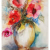 autor: Bozena Kot | „Kwiaty w wazonie 01” | 50 x 70 cm | akwarela | 2023r.