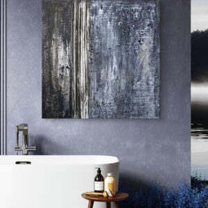 autor: Bozena Kot | „Złudzenia 09” | 100 x 100 cm | technika własna na płótnie | 2024r.