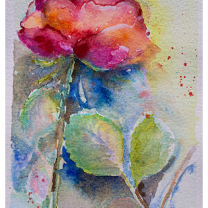 BozenaKot, "Roza 01" 14x19cm, 2023, akwarela