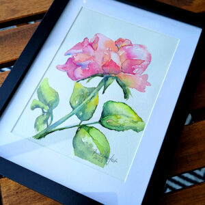 BozenaKot, "Roza 02" 14x19cm, 2023, akwarela, zbliżenia